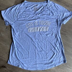 Terra & Sky 14W Blue Short Sleeve T Shirt Life is Tough But so Are You